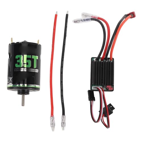EVTSCAN RC gebürstetem Motor ESC Set High Torsion Water 320A Esc leistungsfähig für 1/10 RC Crawler Car Kupfereisen Kunststoff (35t) von EVTSCAN