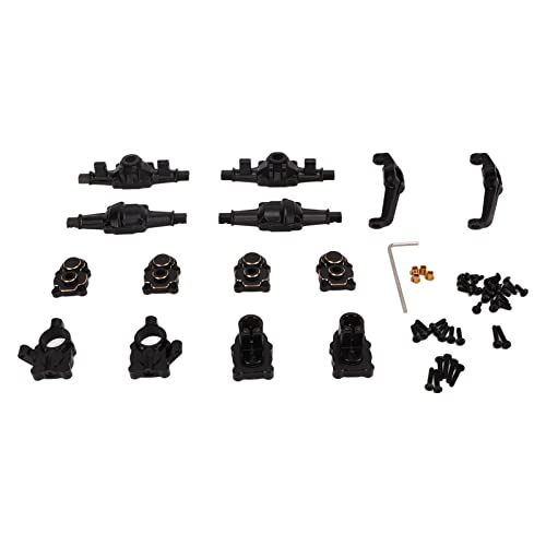 EVTSCAN RC vordere Hinterachsengehäuse Set Aluminiumlegierung Messing Portal Achse Kit Kletterauto Upgrade (Black) von EVTSCAN
