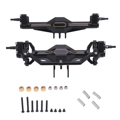 EVTSCAN RC vorne Hinterachse Komplett Set Messing Elektroplieren RC -Achsenbaugruppe für 1/18 Schwarz von EVTSCAN