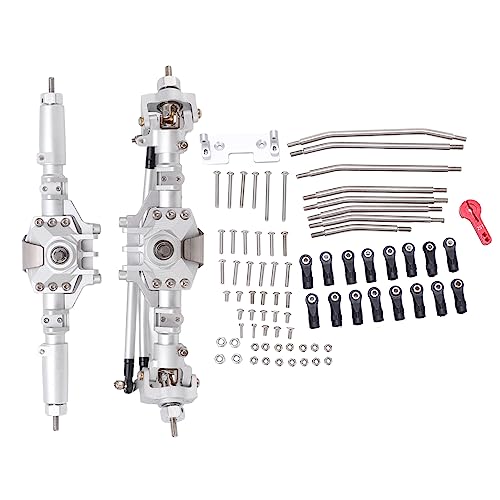 EVTSCAN RC vorne Hinterachsen komplett Set Metall -Montage -Kit -Achsantriebswelle für Axial Scx10 II RC Crawler Car (Silver) von EVTSCAN