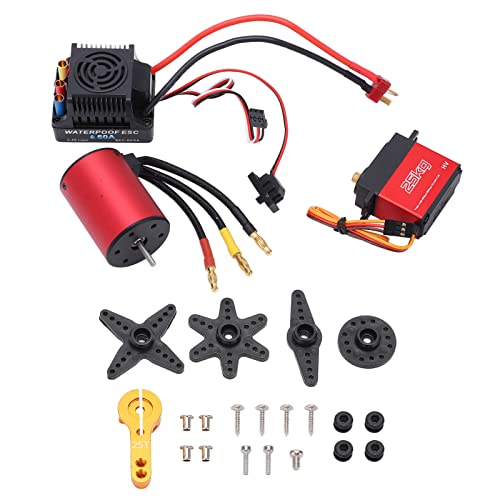 EVTSCAN S3650 3100KV bürstenloser Motor 60A ESC 25 -kg Metall Servo Combo wasserdicht für 1/8 1/10 RC Auto von EVTSCAN