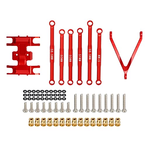 EVTSCAN SCX24 Aluminiumlegierung Bongut Stange Kit Leichte Gewicht Exquisites Design 1/24 Axial SCX24 RC -Autowartung (Red (1.0mm Thickness)) von EVTSCAN