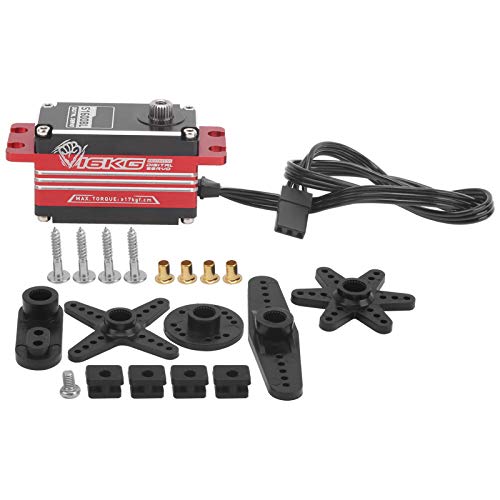 EVTSCAN Surpass Hobby S1600BL 16KG Racing RC Brushless Vollmetall Digitalservo Hohe Effizienz Geräuscharm Einfache Installation 1/10 1/12 Geländefahrzeuge Schwarz Rot von EVTSCAN
