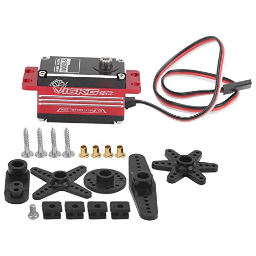 EVTSCAN Überschreiten Hobby S1600m 16 kg Coreless RC Gear Servo hohe Qualität für 1/10 1/12 Offroad -Fahrzeuge Schwarz Rot von EVTSCAN