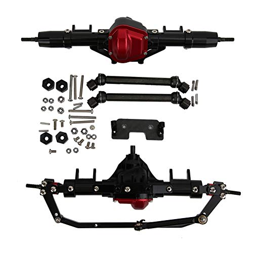 EVTSCAN Vordere hintere Achse Schwarze Aluminiumlegierung für 1/10 RC Kletterwagen SCX10 D90 Modelle Teile Antriebswelle von EVTSCAN