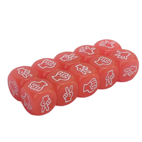Finger Raten Würfel 6 -seitig Leichtes Rock Scissors Paper Set für das Brettspiel (Pink) von EVTSCAN