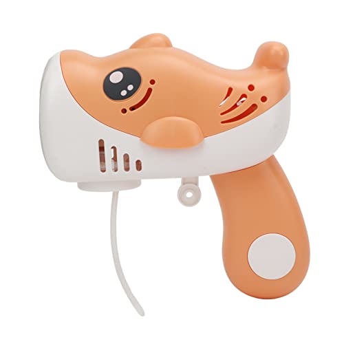 Handheld Bubble Machine Automatic 5 Löcher Cartoon Kinder Bubble Maker Spielzeug mit Musiklicht für Party Beach (Orange) von EVTSCAN