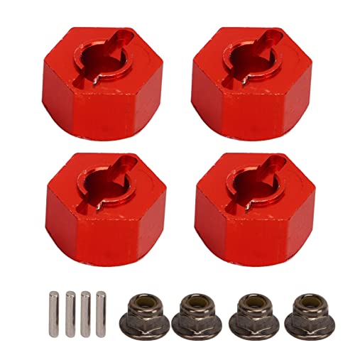 Hex -Hubs Radadapter CNC Bearbeitung Aluminiumrad Sechskant Antrieb Hub für Traxxas Slash 1/10 RC -Autos (Red) von EVTSCAN