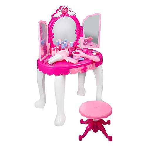 Prinzessin Schmintisch Make -up Set mit Stuhlhaartrockner rosa Spielzeug für Mädchen Prinzessin Schmintisch Make -up Set mit Stuhlhaartrockner rosa Spielzeug für Mädchen von EVTSCAN