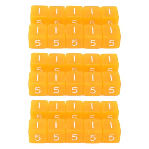 Würfelwürfel, 30 Stück, 6-seitige, transparente, farbige Kunststoffwürfel, Bulk-Spiel, rechtwinklige Würfel (Orange) von EVTSCAN