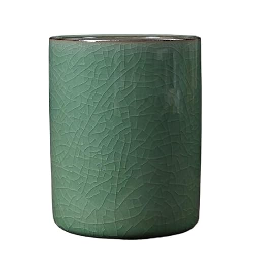 EVZSDOTYE Celadon-Stiftehalter, kreativer modischer Schreibwarenpinsel, Kugelschreiber, Bleistift, multifunktionaler Retro-Stiftehalter fürs Büro, rund(B-1) von EVZSDOTYE