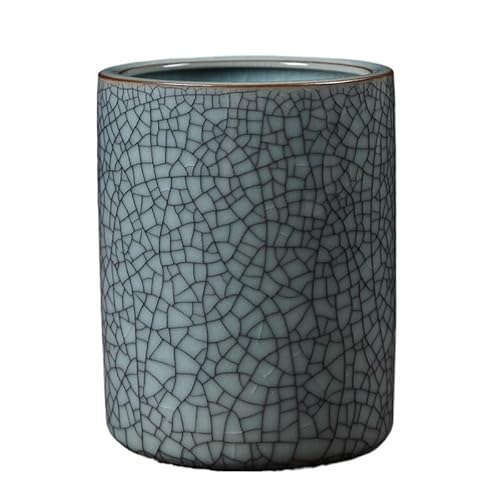 EVZSDOTYE Celadon-Stiftehalter, kreativer modischer Schreibwarenpinsel, Kugelschreiber, Bleistift, multifunktionaler Retro-Stiftehalter fürs Büro, rund(B-2) von EVZSDOTYE