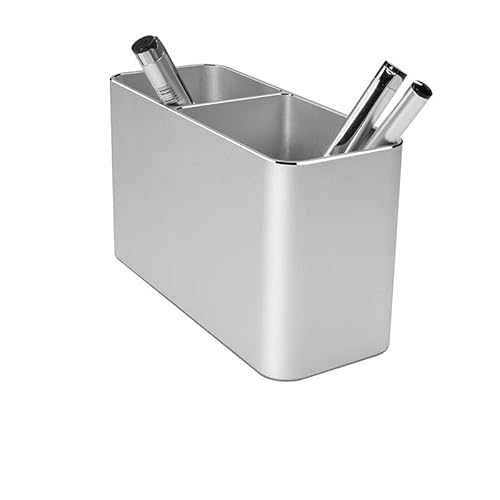 EVZSDOTYE Leichter, luxuriöser, moderner Stiftebehälter, einfacher Stiftebehälter aus Metall mit großer Kapazität, Aufbewahrungsornamente for Büro- und Schreibtischschreibwaren(Double Slot Square-Silv EVZSDOTYE Leichter, luxuriöser, moderner Stiftebehälter, einfacher Stiftebehälter aus Metall mit großer Kapazität, Aufbewahrungsornamente for Büro- und Schreibtischschreibwaren(Double Slot Square-Silv von EVZSDOTYE