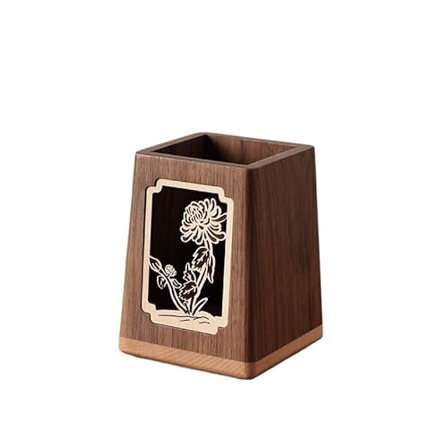 EVZSDOTYE Massiver Stifthalter aus Holz, chinesischer Organizer(4) von EVZSDOTYE
