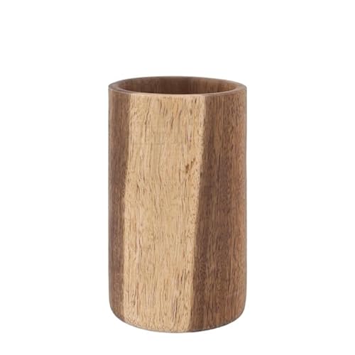 EVZSDOTYE Runder Stiftebehälter aus massivem Holz, einfaches Fass aus Holz, kreative Mode, Retro-Schreibtisch-Ornamente(11) von EVZSDOTYE