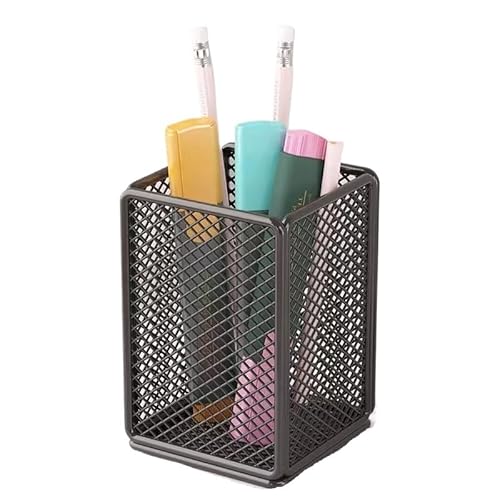 EVZSDOTYE Stiftebehälter-Organizer, einfacher Stil, Büro-Desktop, multifunktionales Briefpapier, einfaches Gitter, Studentenschreibtisch, Stifteeimer(Black Single Grid) von EVZSDOTYE