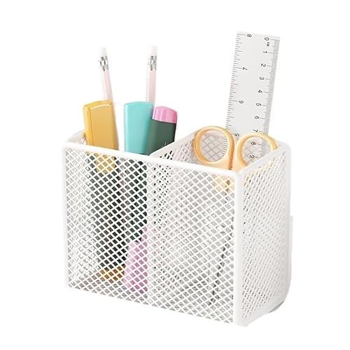 EVZSDOTYE Stiftebehälter-Organizer, einfacher Stil, Büro-Desktop, multifunktionales Briefpapier, einfaches Gitter, Studentenschreibtisch, Stifteeimer(White Dual Grid) von EVZSDOTYE