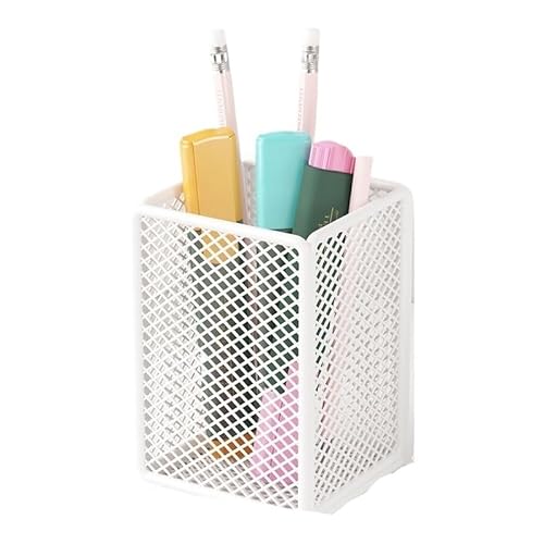 EVZSDOTYE Stiftebehälter-Organizer, einfacher Stil, Büro-Desktop, multifunktionales Briefpapier, einfaches Gitter, Studentenschreibtisch, Stifteeimer(White Single Grid) von EVZSDOTYE