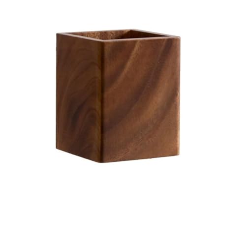 EVZSDOTYE Stiftebehälter aus Holz, Stiftebehälter aus Holz, Büro-Desktop-Organizer, kreative Senioren-Ornamente, Walnuss-Briefpapier(Quadrilateral Pen Holder) von EVZSDOTYE