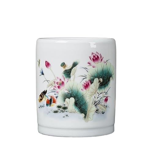 EVZSDOTYE Stiftebehälter aus Keramik, Aufbewahrung for den Schreibtisch von Studenten, kreatives Modestudium, Retro-Stiftebehälter im chinesischen Stil(3-Large) von EVZSDOTYE