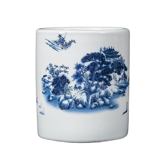 EVZSDOTYE Stiftebehälter aus Keramik, Aufbewahrung for den Schreibtisch von Studenten, kreatives Modestudium, Retro-Stiftebehälter im chinesischen Stil(4-Large) von EVZSDOTYE