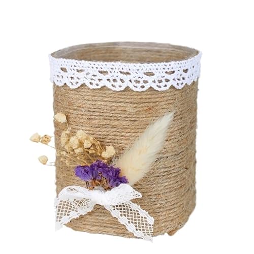 EVZSDOTYE Stifthalter, handgefertigtes DIY-Materialpaket, Blumenherstellung, halbfertiges Hanfseilweben, Büro-Desktop-Aufbewahrung, kreatives Geschenk(2-PP Material Pen Holder) von EVZSDOTYE