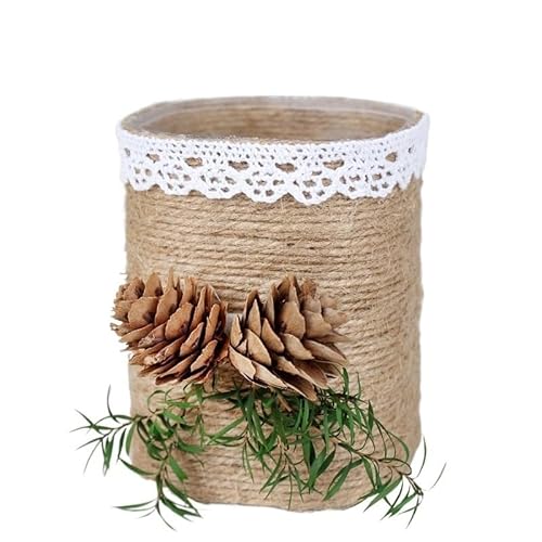 EVZSDOTYE Stifthalter, handgefertigtes DIY-Materialpaket, Blumenherstellung, halbfertiges Hanfseilweben, Büro-Desktop-Aufbewahrung, kreatives Geschenk(3-PP Material Pen Holder) von EVZSDOTYE