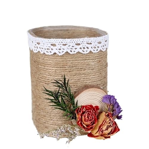 EVZSDOTYE Stifthalter, handgefertigtes DIY-Materialpaket, Blumenherstellung, halbfertiges Hanfseilweben, Büro-Desktop-Aufbewahrung, kreatives Geschenk(7-PP Material Pen Holder) von EVZSDOTYE