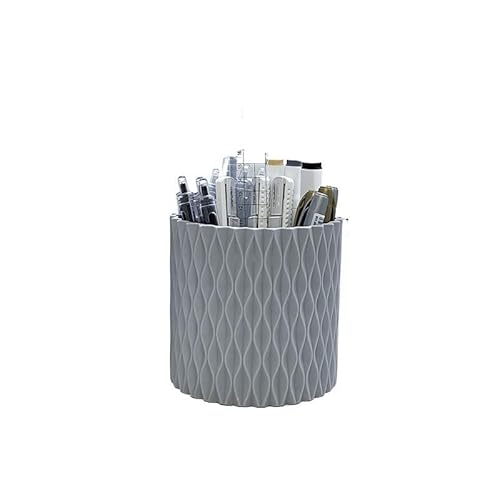 EVZSDOTYE Stifthalter-Organizer, Student Desktop Office Light Luxury Senior Sense of Large Capacity High Value Rotating Pen Holder Simple(Gray Rotating Model) von EVZSDOTYE