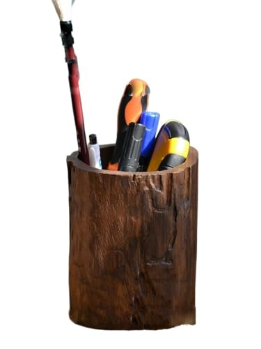 EVZSDOTYE Stifthalter aus Massivholz, Vintage-Aufbewahrungsbox for das Home-Office, Schreibtischzubehör, Gesicht, Geschenk, Ornament(1) von EVZSDOTYE