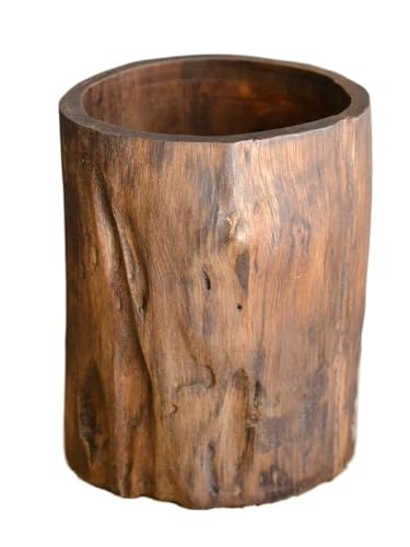 EVZSDOTYE Stifthalter aus Massivholz, Vintage-Aufbewahrungsbox for das Home-Office, Schreibtischzubehör, Gesicht, Geschenk, Ornament(4) von EVZSDOTYE