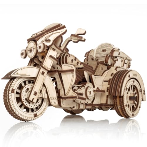 3D Puzzle Motorrad – DIY Motorrad 3D Puzzle Erwachsene & Jugendliche ab 14 Jahren – 3D Holzpuzzle mit Aufziehmechanismus, Gummirädern & beweglichen Teilen – EWA Eco-Wood-Art, 273 Teile von EWA Eco-Wood-Art