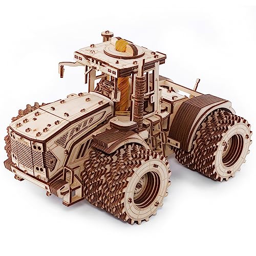 EWA Eco-Wood-Art 3D Puzzle Erwachsenen Traktor Modell mechanisches DIY Traktor Holzpuzzle mit Start-Stopp-System, Gummibandmotor & mehr 965 Teile 3D Holzpuzzle für Erwachsene & Kinder ab 14 Jahren von EWA Eco-Wood-Art