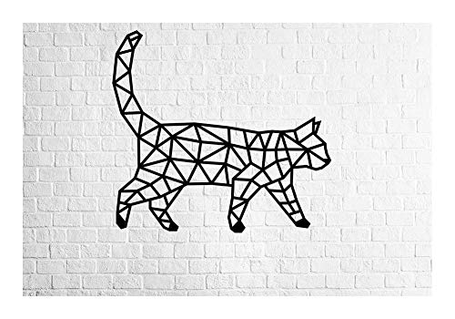 EWA Eco-Wood-Art Cat Holzpuzzles Design-Polygonales Puzzle Katze-Souvenir, Geschenk, Küche, Wohnkultur, Interieur, Schwarz von EWA Eco-Wood-Art
