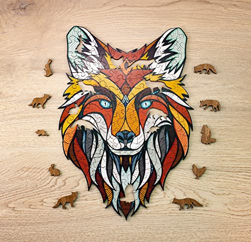 EWA Eco-Wood-Art - Fuchs S Holzkiste - Farbige Holzpuzzle für Jugendliche und Erwachsene - DIY-Bausatz, Selbstmontage, kein Kleber erforderlich - 90 Stück von EWA Eco-Wood-Art