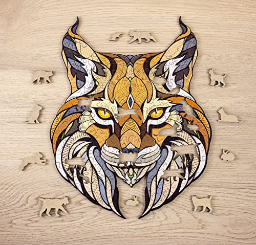 EWA Eco-Wood-Art - LUCHS L Holzkiste - Farbige Holzpuzzle für Jugendliche und Erwachsene - DIY-Bausatz, Selbstmontage, kein Kleber erforderlich - 580 Stück von EWA Eco-Wood-Art