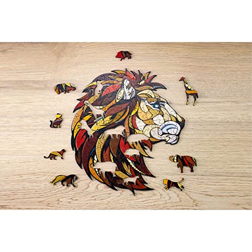 EWA Eco-Wood-Art Lion Puzzle Löwe-Farbige Holzpuzzle für Jugendliche und Erwachsene-DIY-Bausatz, Selbstmontage, kein Kleber erforderlich-100 Stück, Mehrfarbig EWA Eco-Wood-Art Lion Puzzle Löwe-Farbige Holzpuzzle für Jugendliche und Erwachsene-DIY-Bausatz, Selbstmontage, kein Kleber erforderlich-100 Stück, Mehrfarbig von EWA Eco-Wood-Art