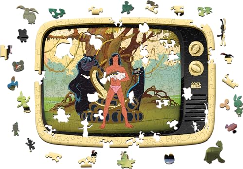 EWA Eco-Wood-Art Mowgli Puzzleserie besteht aus 12 einzigartigen und farbenfrohen Puzzles, die auf den Handlungen der berühmten Animationsfilme aus dem SOYUZMULTFILM-Studio basieren, vielfarbig von EWA Eco-Wood-Art