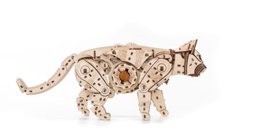 EWA Eco-Wood-Art WILD CAT EWA Eco-Wood-Art-3D-Holzpuzzle für Jugendliche und Erwachsene Katze-DIY-Bausatz, Selbstmontage, kein Kleber erforderlich-508 Stück, natürlich von MaHo