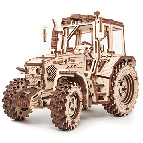 Traktor Holz Modellbausatz – DIY 3D Puzzle Erwachsene & Jugendliche ab 14 Jahren – Holz Puzzle Erwachsene & Jugendliche ohne Kleber – Traktor Modell Belarus-82 Holzbausatz, EWA Eco-Wood-Art, 269 Tiele von EWA Eco-Wood-Art