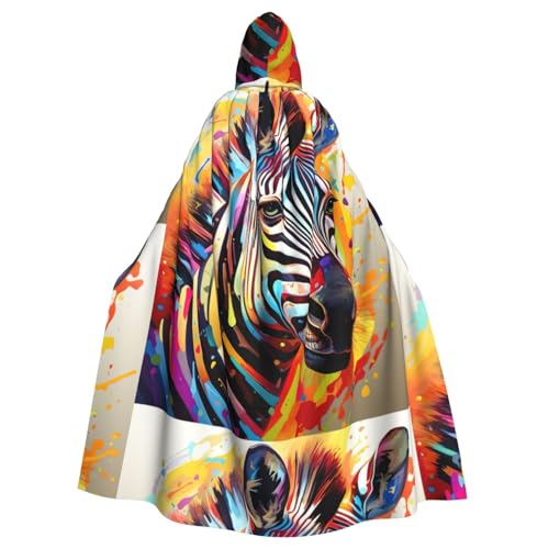 EWQrtyy Abstrakter Umhang mit Zebramuster für Erwachsene, Halloween-Kapuzenumhang für Kostümpartys, Karnevalsparty, mit großer Kapuze EWQrtyy Abstrakter Umhang mit Zebramuster für Erwachsene, Halloween-Kapuzenumhang für Kostümpartys, Karnevalsparty, mit großer Kapuze von EWQrtyy