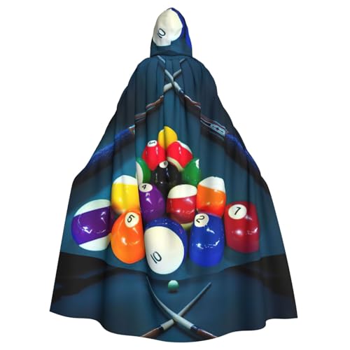 EWQrtyy Billard-Umhang, Halloween-Kapuzenumhang für Erwachsene, für Kostümpartys, Karneval, Partyzubehör mit großer Kapuze von EWQrtyy