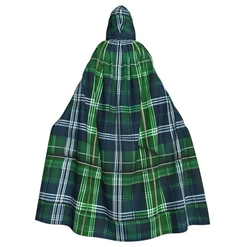 EWQrtyy Blauer schottischer Schottenkaro-Druck, Halloween-Umhang mit Kapuze, für Kostümpartys, Karneval, Partyzubehör mit großer Kapuze EWQrtyy Blauer schottischer Schottenkaro-Druck, Halloween-Umhang mit Kapuze, für Kostümpartys, Karneval, Partyzubehör mit großer Kapuze von EWQrtyy