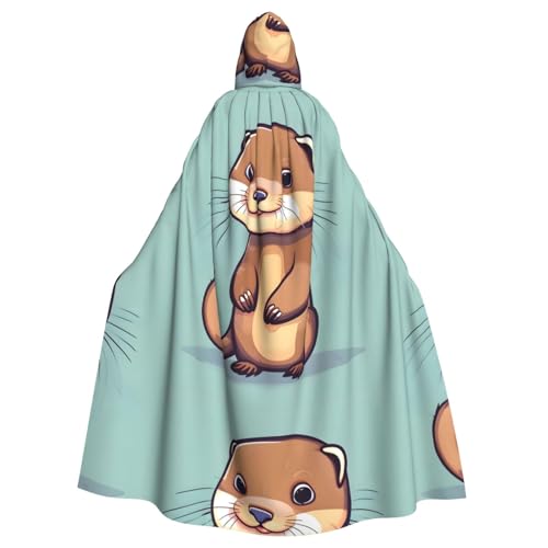 EWQrtyy Cartoon-Umhang mit süßem Otter-Druck, Erwachsenen-Halloween-Kapuzenumhang für Kostümpartys, Karnevalsparty-Zubehör mit großer Kapuze EWQrtyy Cartoon-Umhang mit süßem Otter-Druck, Erwachsenen-Halloween-Kapuzenumhang für Kostümpartys, Karnevalsparty-Zubehör mit großer Kapuze von EWQrtyy