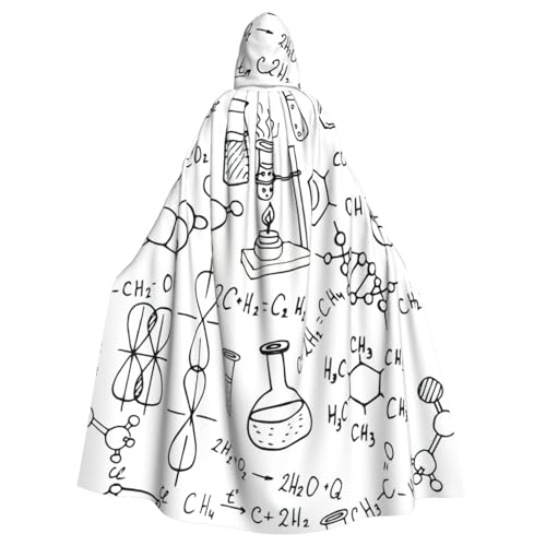 EWQrtyy Chemie-Druck-Umhang, Erwachsenen-Halloween-Kapuzenumhang für Kostümpartys, Karneval, Partyzubehör mit großer Kapuze von EWQrtyy
