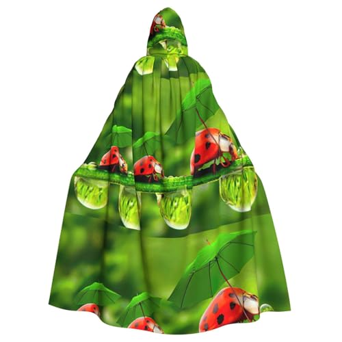 EWQrtyy Lustiger Marienkäfer-Umhang mit Regenschirmen, bedruckter Umhang für Erwachsene, Halloween-Kapuzenumhang für Kostümpartys, Karneval, Partyzubehör mit großer Kapuze EWQrtyy Lustiger Marienkäfer-Umhang mit Regenschirmen, bedruckter Umhang für Erwachsene, Halloween-Kapuzenumhang für Kostümpartys, Karneval, Partyzubehör mit großer Kapuze von EWQrtyy