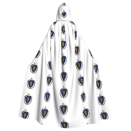 EWQrtyy Massachusetts Umhang mit Staatsflagge, Erwachsenen-Halloween-Kapuzenumhang für Kostümpartys, Karneval, Partyzubehör mit großer Kapuze EWQrtyy Massachusetts Umhang mit Staatsflagge, Erwachsenen-Halloween-Kapuzenumhang für Kostümpartys, Karneval, Partyzubehör mit großer Kapuze von EWQrtyy