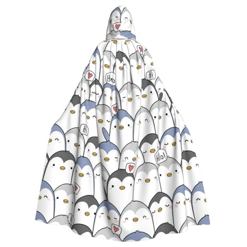 EWQrtyy Niedlicher Pinguin-Umhang, Erwachsenen-Halloween-Kapuzenumhang für Kostümpartys, Karnevalsparty-Zubehör mit großer Kapuze von EWQrtyy
