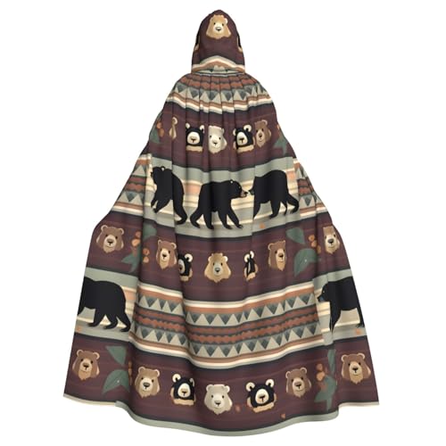 EWQrtyy Umhang mit Bären-Aufdruck, Halloween-Kapuzenumhang für Kostümpartys, Karnevalsparty-Zubehör mit großer Kapuze EWQrtyy Umhang mit Bären-Aufdruck, Halloween-Kapuzenumhang für Kostümpartys, Karnevalsparty-Zubehör mit großer Kapuze von EWQrtyy