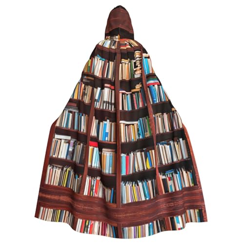EWQrtyy Umhang mit Bücher-Druck, Halloween-Kapuzenumhang für Kostümpartys, Karneval, Partyzubehör mit großer Kapuze EWQrtyy Umhang mit Bücher-Druck, Halloween-Kapuzenumhang für Kostümpartys, Karneval, Partyzubehör mit großer Kapuze von EWQrtyy